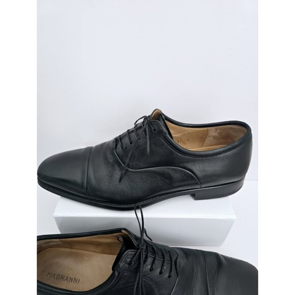 Magnanni Federico Black Leather Cap Toe Oxford Lace Up Dress Mens Shoes 11 D main image 13